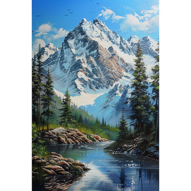Mountain with River Canvas
